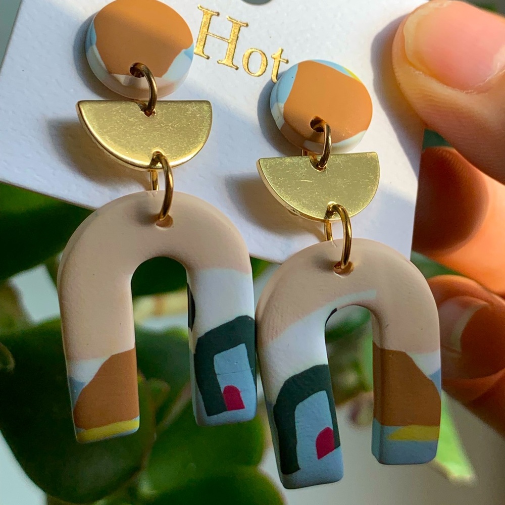 Arch polymer clay earring
